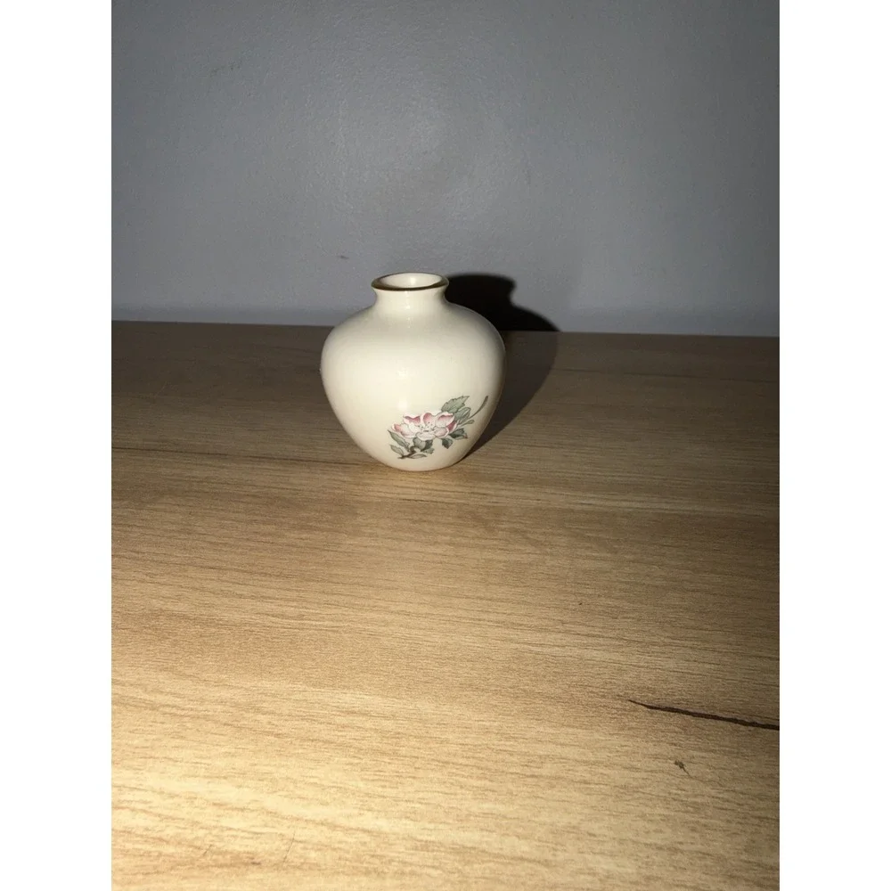 Lenox Porcelain Serenade Bird & Flowers‎ Bud Vase Hand Decorated with 24K Gold